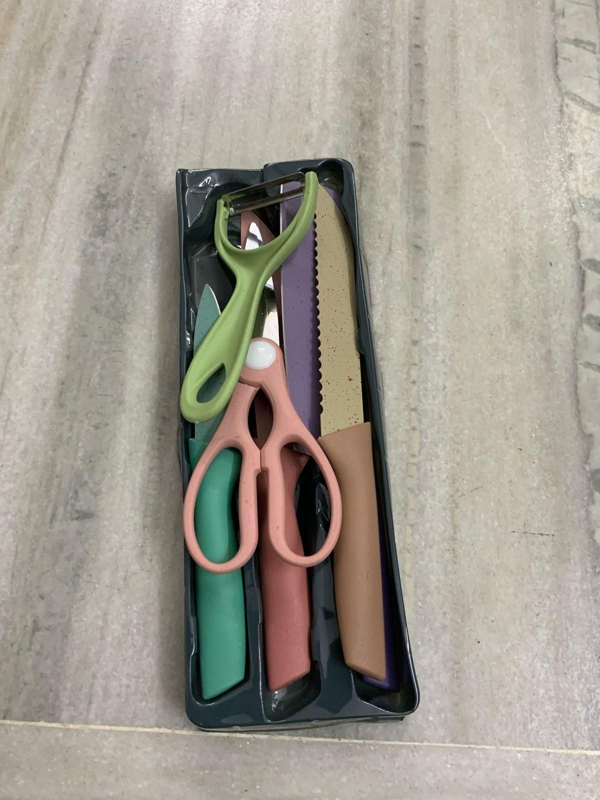 🍴 Colorful Kitchen Knife Set – Complete Cooking Essentials