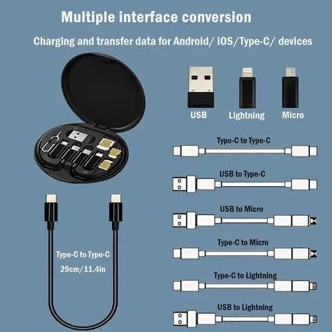 ⚡ Fast Charging Travel Cable Set – Compact, Handy & Super-Fast! 🚀
