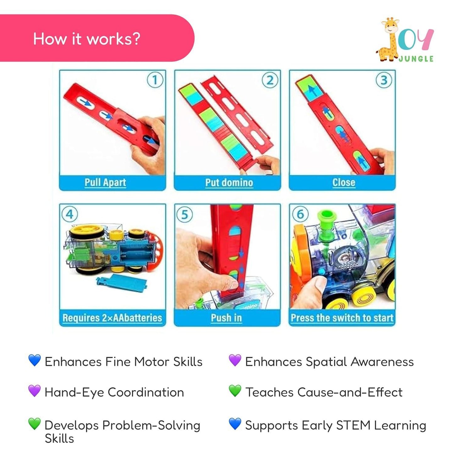 Train Toy Domino™ Set for Kids BPA Free Plastic with Sound Effects