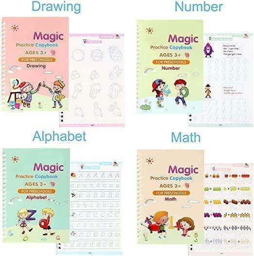 ✍️ Sank Magic Practice Copybook (4 BOOKS,1 PEN,1 GRIP,10 REFILL)✨💚