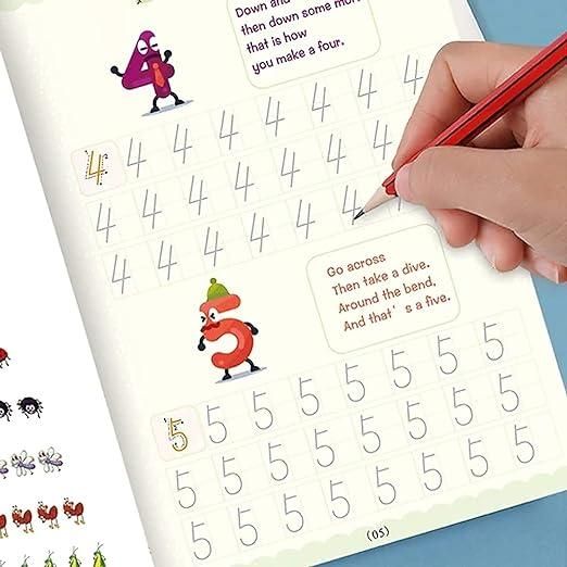 ✍️ Sank Magic Practice Copybook (4 BOOKS,1 PEN,1 GRIP,10 REFILL)✨💚