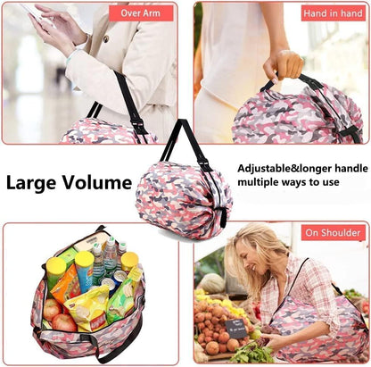 👜 Foldable Shopping Handbag Travel Tote – Waterproof Nylon (1 Pc) 💧