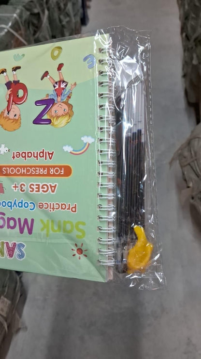 ✍️ Sank Magic Practice Copybook (4 BOOKS,1 PEN,1 GRIP,10 REFILL)✨💚