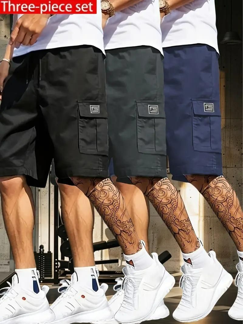 👖 Men's Cotton Casual Cargo Shorts – Pack of 3