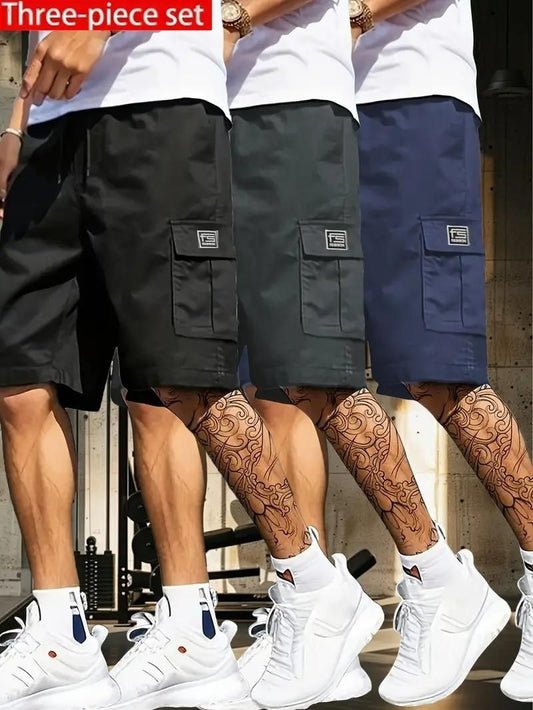 👖 Men's Cotton Casual Cargo Shorts – Pack of 3