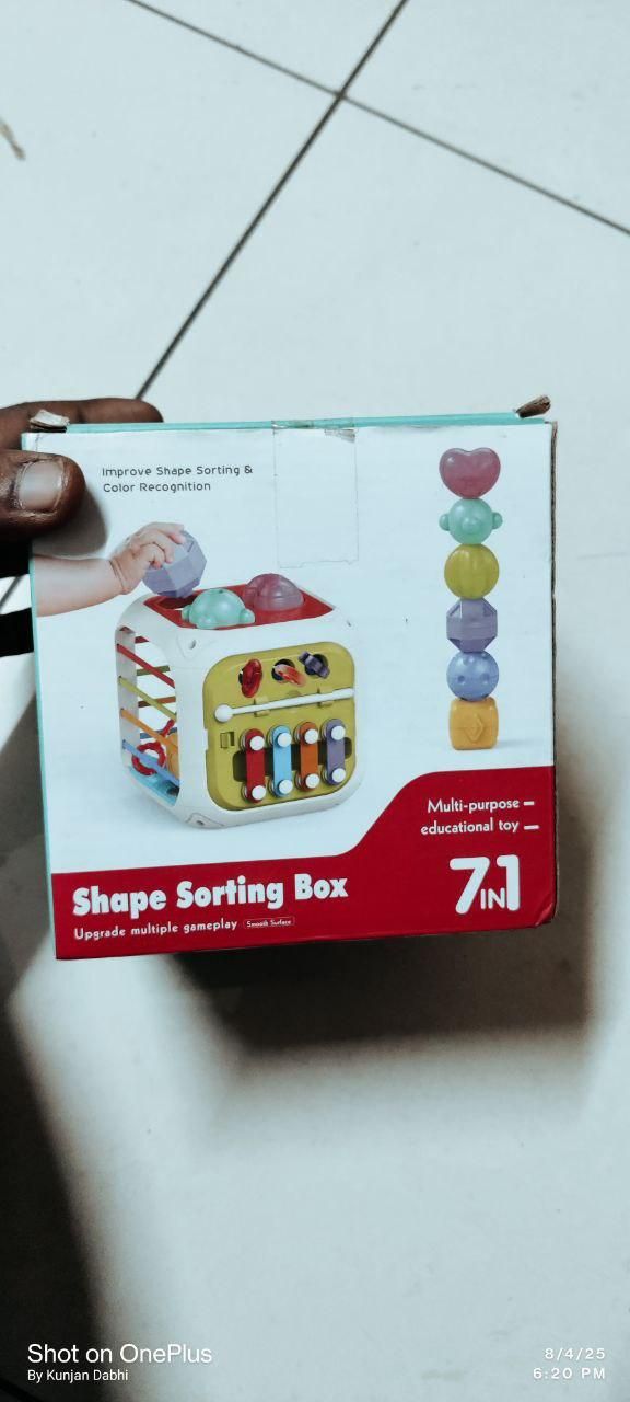 🧩 Montessori 7 in 1 Baby Sensory Toy – Multicolor Educational Activity Cube