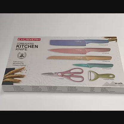 🍴 Colorful Kitchen Knife Set – Complete Cooking Essentials